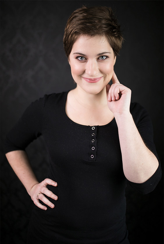 Businesswoman on the dark background